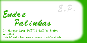 endre palinkas business card